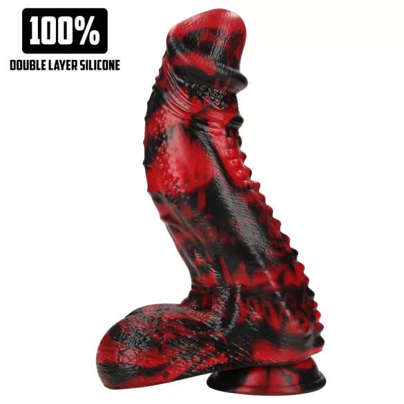 Autsch! Dark Lycan Spawn - Silikon-Fantasiedildo (rot-schwarz)