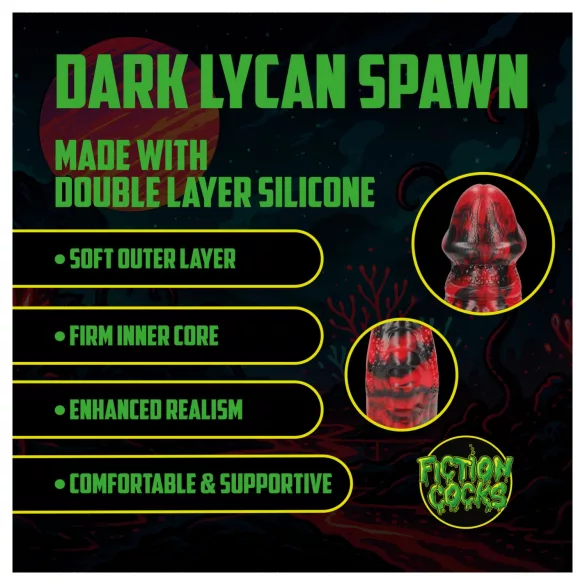Autsch! Dark Lycan Spawn - Silikon-Fantasiedildo (rot-schwarz)
