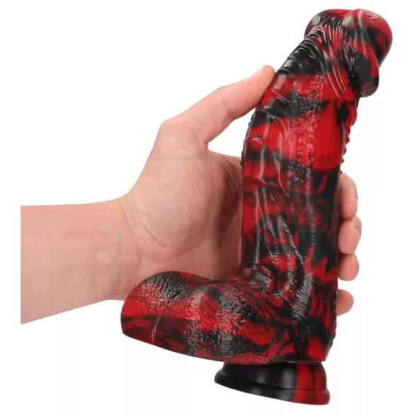 Autsch! Dark Lycan Spawn - Silikon-Fantasiedildo (rot-schwarz)