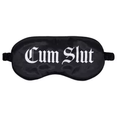   Autsch! - Satin-Schlafmaske mit der Aufschrift „Cum Slut“ (schwarz)