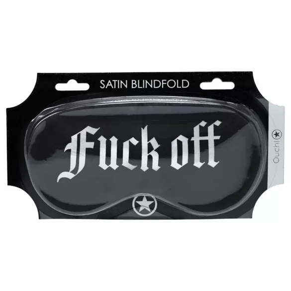 Autsch! - Satin-Schlafmaske mit der Aufschrift „Fuck Off“ (schwarz)