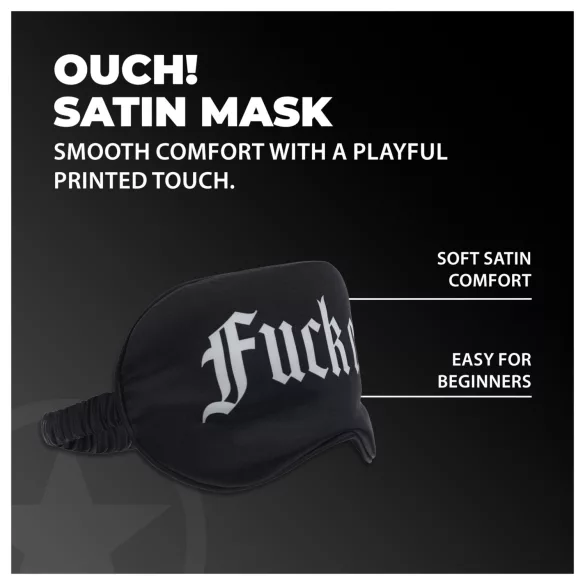Autsch! - Satin-Schlafmaske mit der Aufschrift „Fuck Off“ (schwarz)