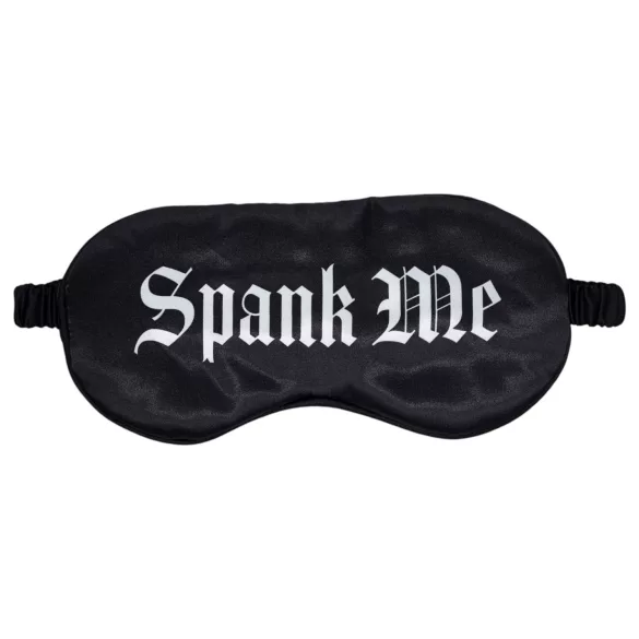 Autsch! - Satin-Augenmaske mit der Aufschrift „Spank Me“ (schwarz)