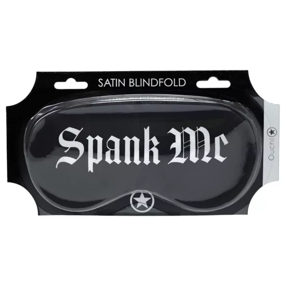 Autsch! - Satin-Augenmaske mit der Aufschrift „Spank Me“ (schwarz)