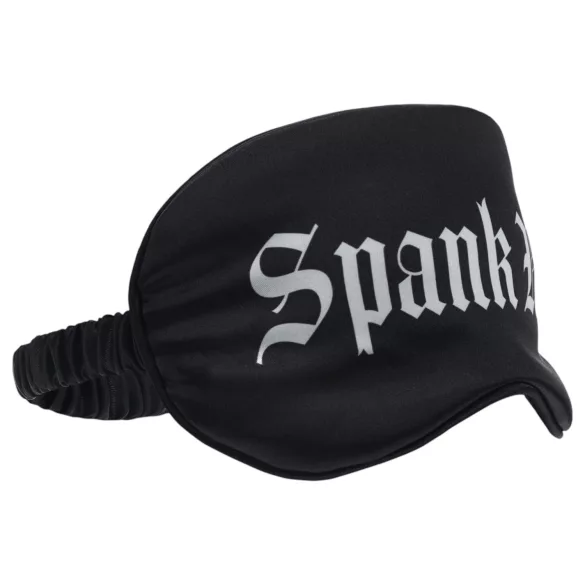 Autsch! - Satin-Augenmaske mit der Aufschrift „Spank Me“ (schwarz)