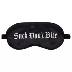   Autsch! - Satin-Schlafmaske mit Aufschrift „Suck Don't Bite“ (schwarz)