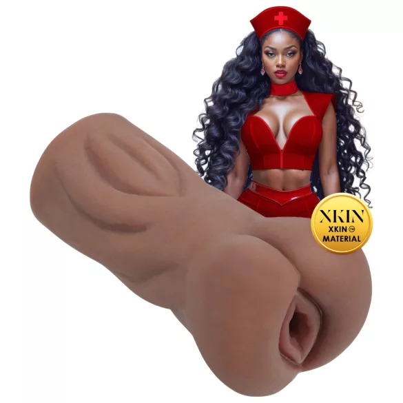 XKIN Naughty Nurse Riley - lebensechter Masturbator mit künstlicher Vagina (dunkles Naturhaut‑Design)