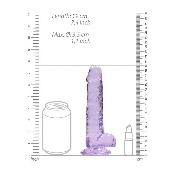 REALROCK - Durchsichtiger Realistischer Dildo - Lila (17cm)