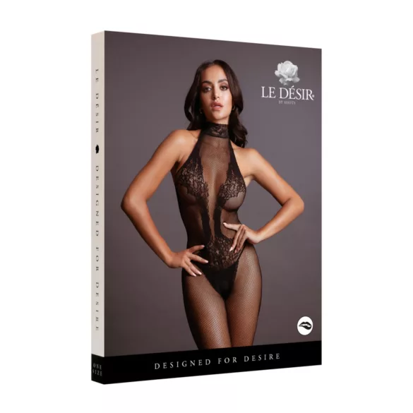 Le Désir - Spitzen-Netz-Bodystocking (schwarz) - S-XL