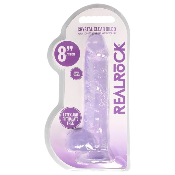 REALROCK - realistischer transparenter Dildo - Lila (19cm)