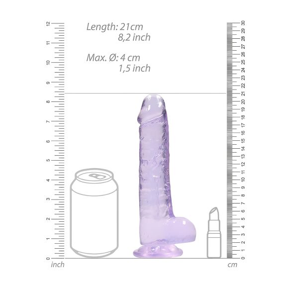 REALROCK - Transparent Realistischer Dildo - Lila (19cm)