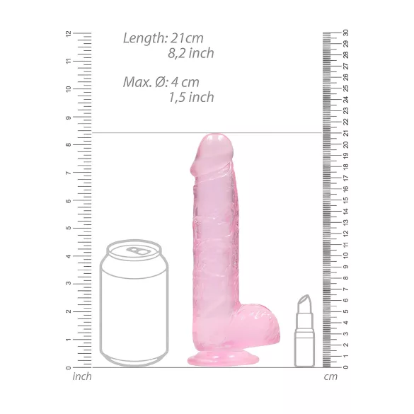 REALROCK - Transparenter realitätsnaher Dildo - Pink (19cm)