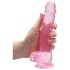 REALROCK - Transparenter realistischer Dildo - Rosa (19 cm)