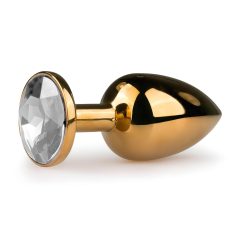   Easytoys Metall Nr.1 - Analplug mit weißem Stein - Gold (2,5 cm)