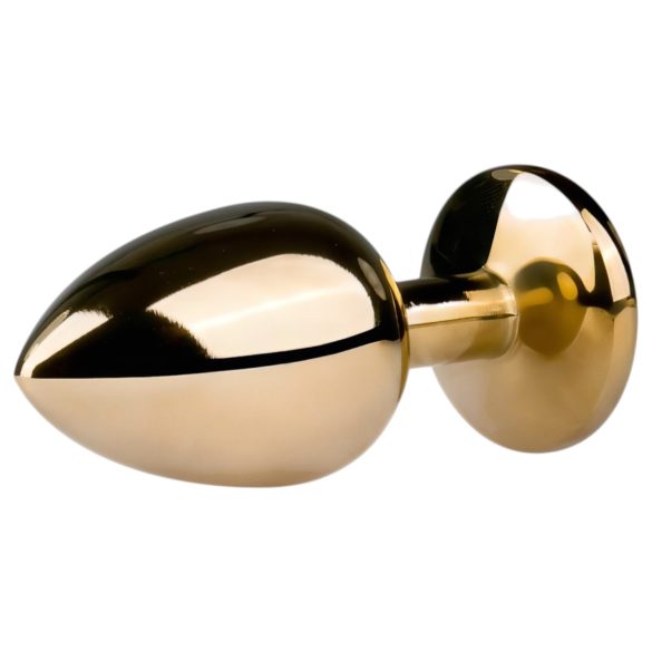 Easytoys Metal No.1 - Analplug in Kegelform mit weißem Stein - gold (2,5 cm)