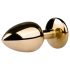Easytoys Metal No.1 - Analplug in Kegelform mit weißem Stein - gold (2,5 cm)