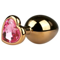   Easytoys Metal No.7 - rosa Stein, Kegel-Analplug - gold (3cm)
