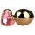 Easytoys Metal No.7 - rosa Stein, Kegel-Analplug - gold (3cm)