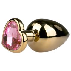   Easytoys Metall No.8 - Analplug mit Herzfuß - Gold-Pink (3,5cm)
