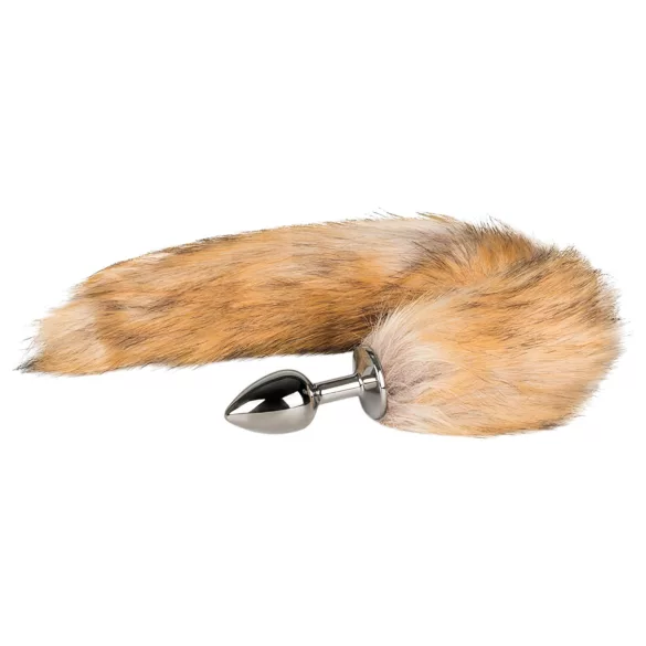 Easytoys Fox NO1 - Metall Analdildo mit Fuchsschwanz (silber-rot)