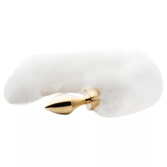 Easytoys Fox NO13 - Metall Analplug mit Fuchsschwanz (gold-weiß)