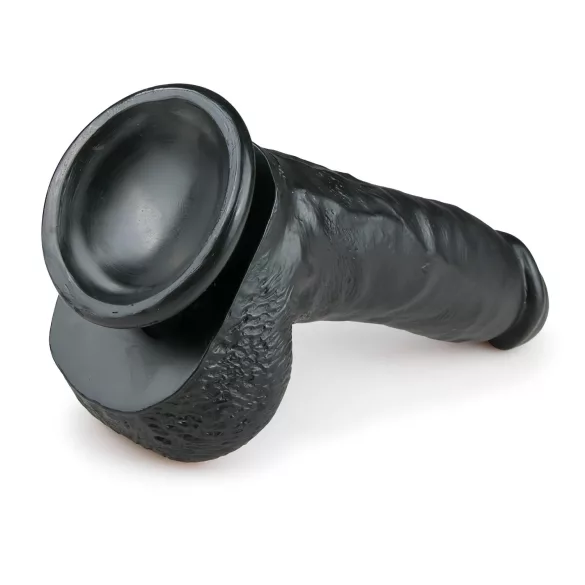 Easytoys - Saugnapf-Dildo mit Hoden (20cm) - schwarz