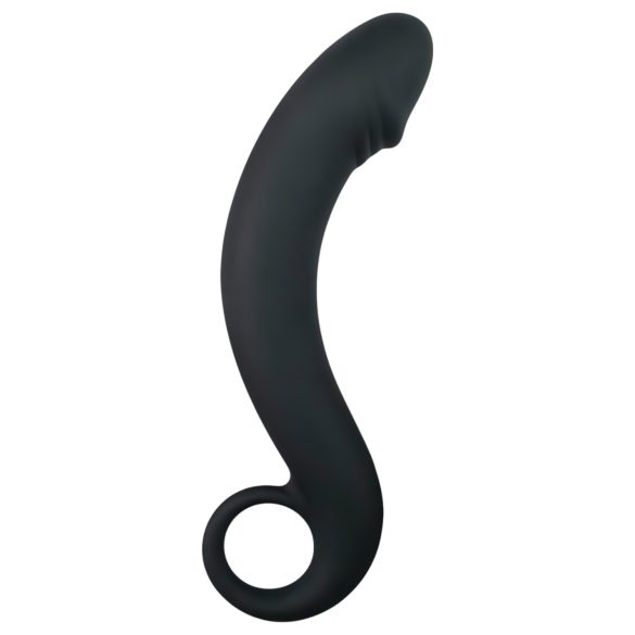 EasyToys Gebogener Dong - Silikon Anal-Dildo (Schwarz)