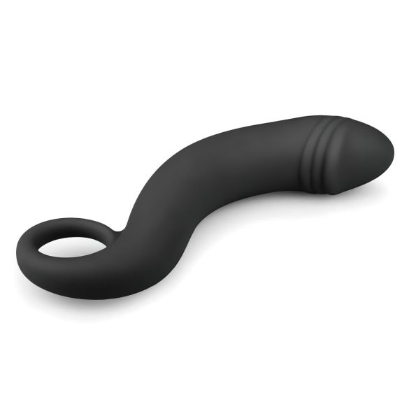 EasyToys Gekrümmter Dong - Silikon Anal-Dildo (schwarz)