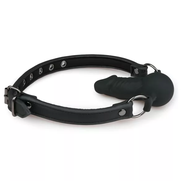 EasyToys - Mundknebel mit internem Dildo (schwarz)