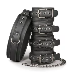Easytoys - Halsband & Fesseln-Set (schwarz)