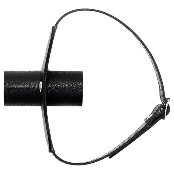 Rimba - Echte Leder Mundknebel mit Röhre (schwarz)