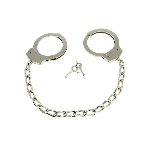Rimba - Lange Ketten, Stahl Fußfesseln (Silber) - 2 Stück