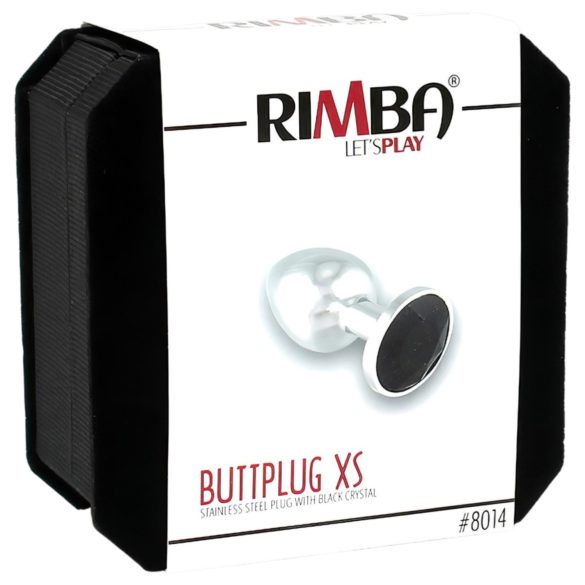 Rimba XS - Metall Anal Plug mit schwarzem Stein (Silber)