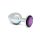 Rimba XS - Lilafarbener Metall-Analplug mit Stein (Silber)