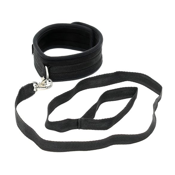 Rimba Soft - Weiches Halsband und Leine (schwarz)