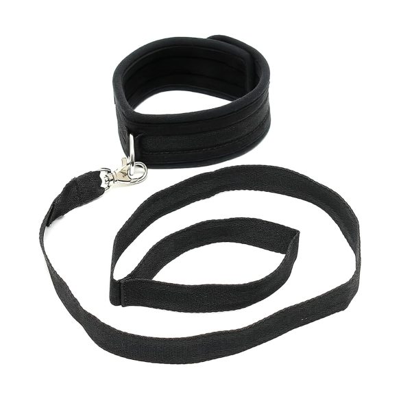 Rimba Soft - Weiches Halsband und Leine (schwarz)