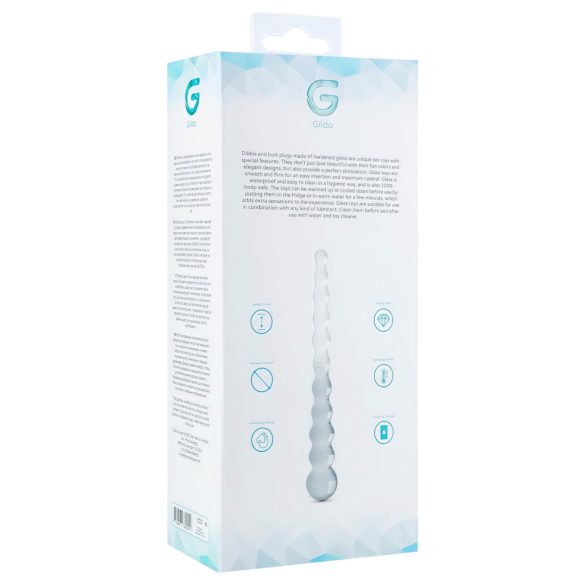 Gildo Glas Nr. 20 - Perlen-Glasdildo (transparent)