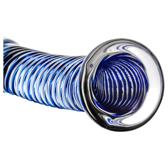 Gildo Glass Nr. 5 - Spiralglasdildo (transparent-blau)