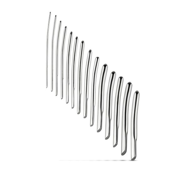 SINNER 174 - Gebogenes Stahl-Harnröhren-Dehnungsdildo-Set (14-teilig)