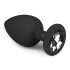 Easytoys Diamond - Analdildo mit weißem Stein (groß) - Schwarz