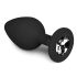 Easytoys Diamond - Analplug mit weißen Steinen (mittel) - schwarz