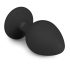 Easytoys Diamond - Analplug mit weißen Steinen (mittel) - schwarz