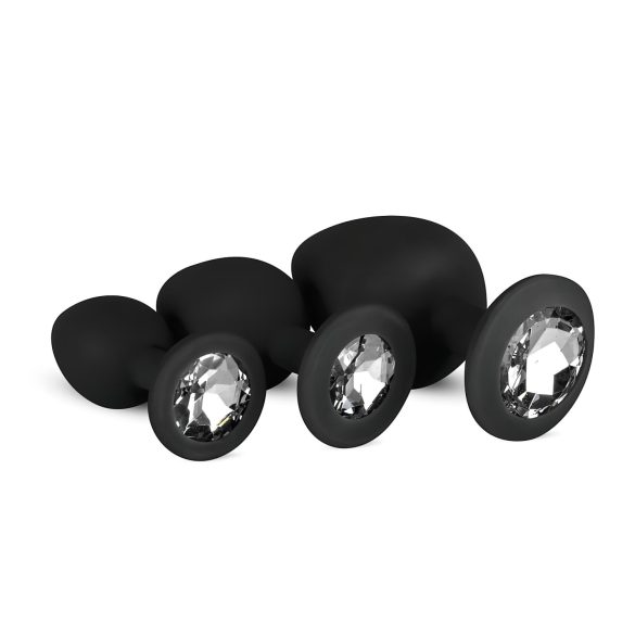Easytoys Diamond - Analplug-Set (Schwarz)