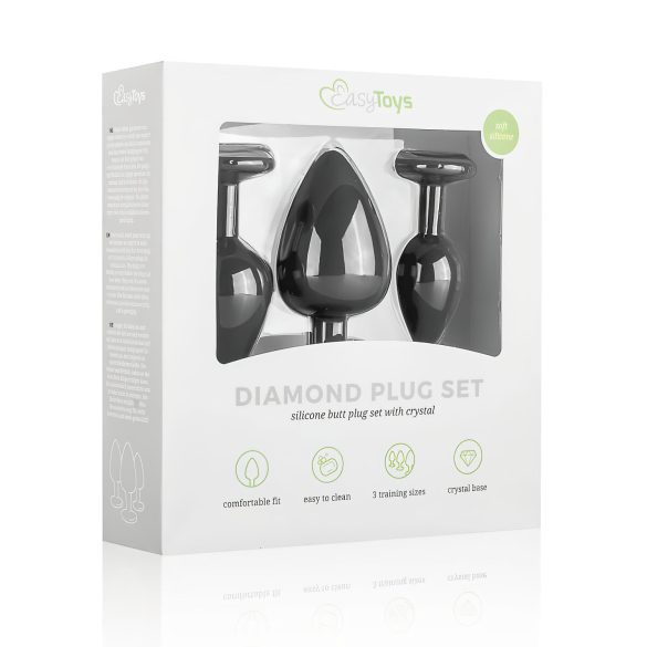 Easytoys Diamond - Analplug-Set (schwarz)