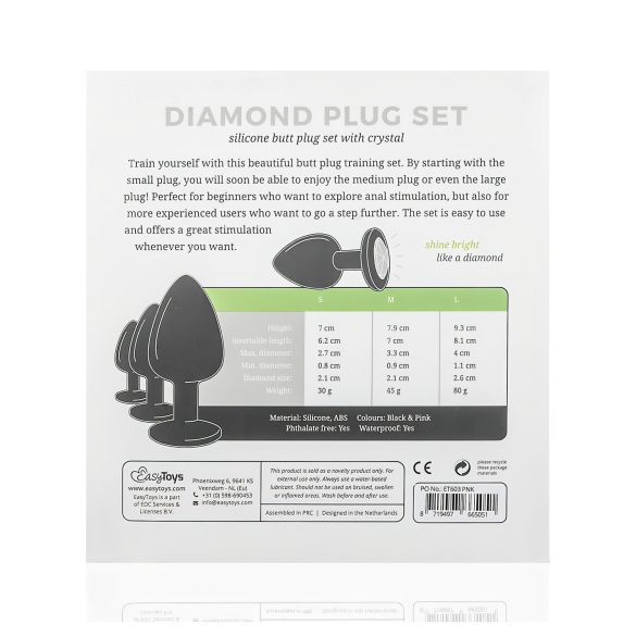 Easytoys Diamond - Analplug-Set (schwarz)