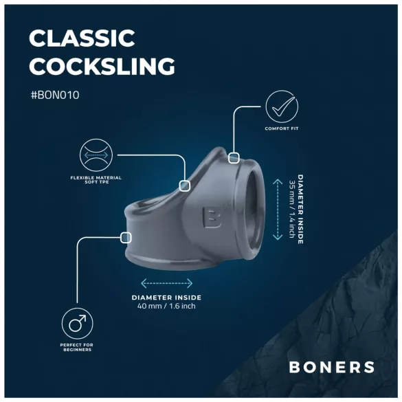 Boners Cocksling - Penis- & Hodenspreizring (grau)