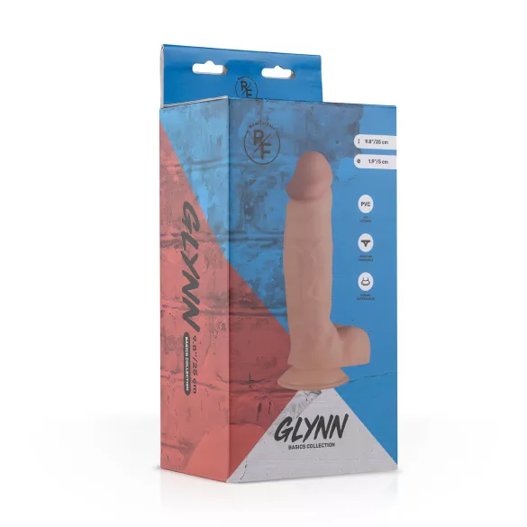 Real Fantasy Glynn – realistischer Dildo mit Hoden - 25 cm (natur)