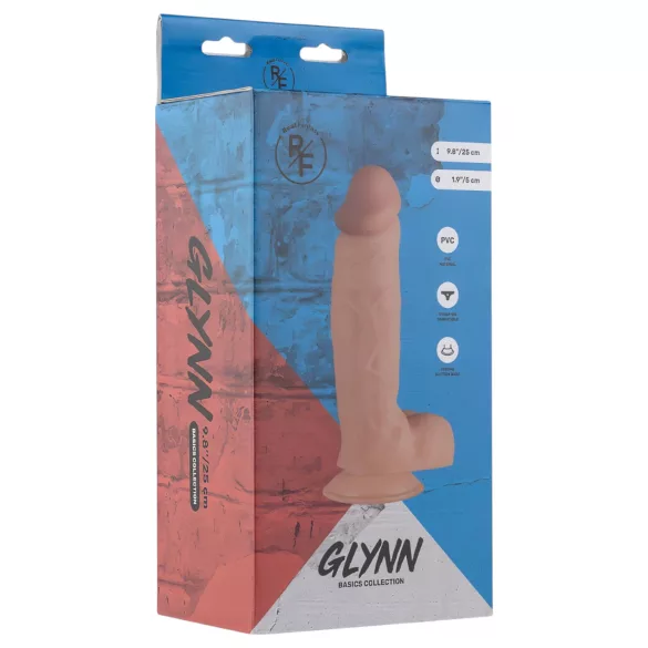Real Fantasy Glynn – realistischer Dildo mit Hoden - 25 cm (natur)