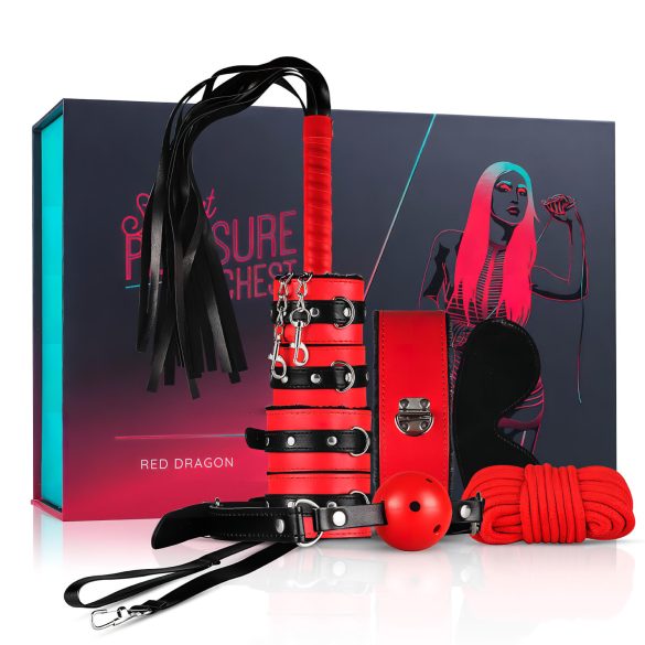 Secret Pleasure Kiste - Fortgeschrittenes BDSM Set - 10-teilig (Rot)