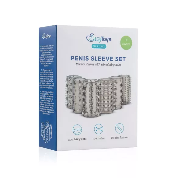 Easytoys Penis Sleeve - Penismanschetten Set - Grau (6 Stk)
